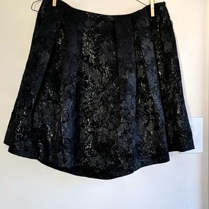 Metallic Mini Skirt A-Line Skirt Black Skirt DKNYC